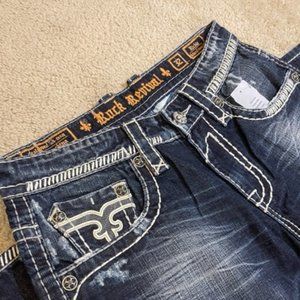 Rock Revival Richie Relaxed Straight Denim Men's Size 32 x 34 NEW